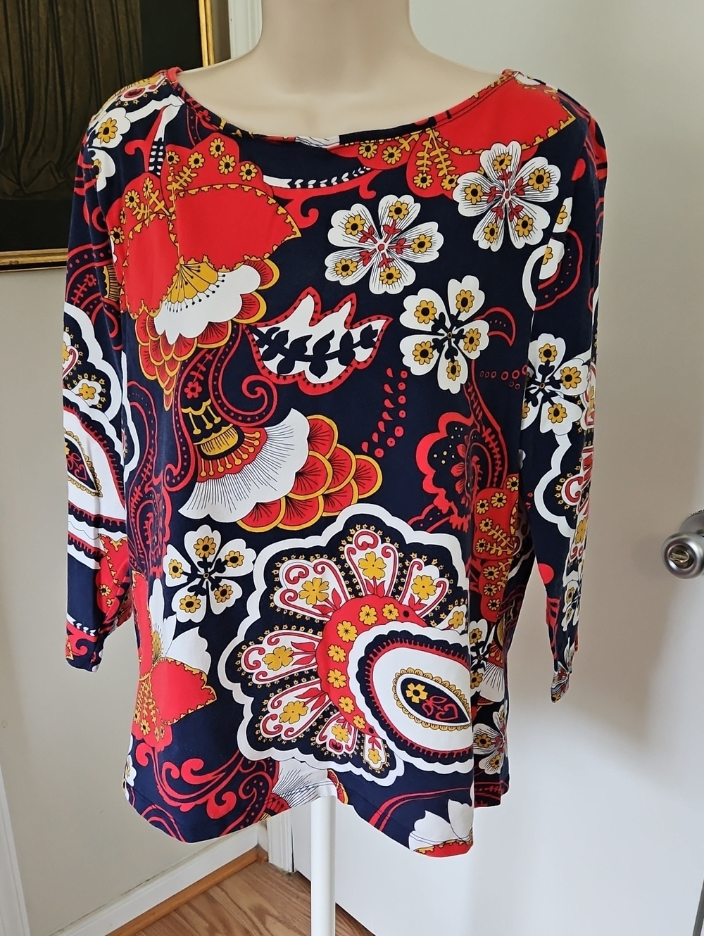 Talbots Floral & Paisley Top Size XL